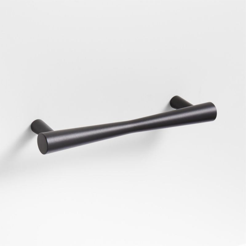 Tapered 5" Matte Black Cabinet Drawer Bar Pull