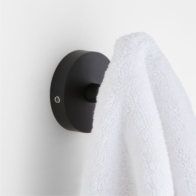 Tapered Matte Black Bathroom Towel Hook