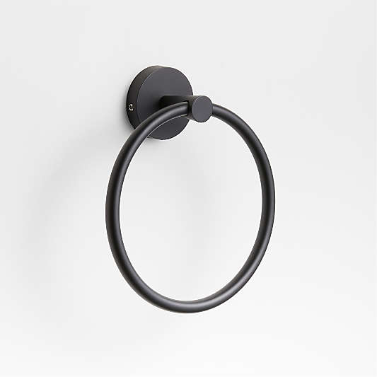 Tapered Matte Black Bathroom Hand Towel Ring