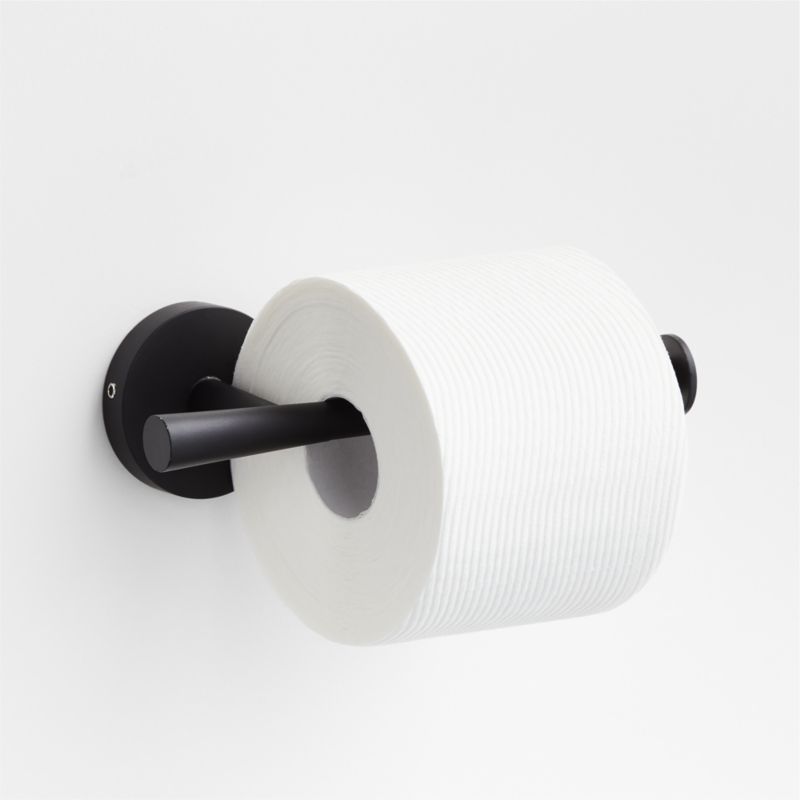 Square Edge Matte Black Wall-Mounted Toilet Paper Holder + Reviews