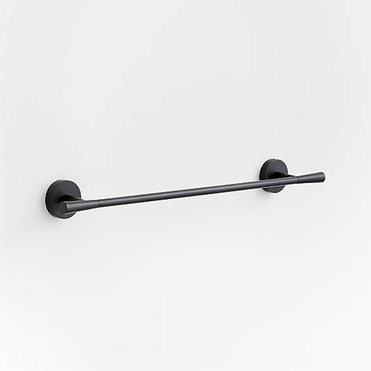 Tapered Matte Black Bath Towel Bar 18"