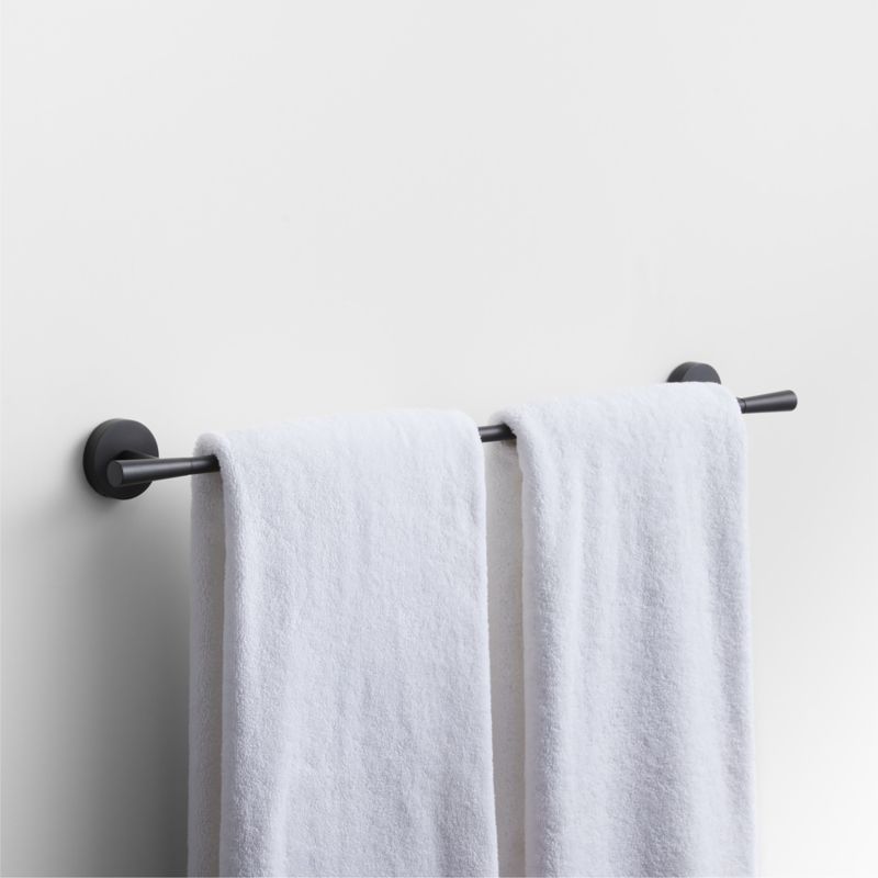 Tapered Matte Black Bath Towel Bar 24" - image 4 of 5