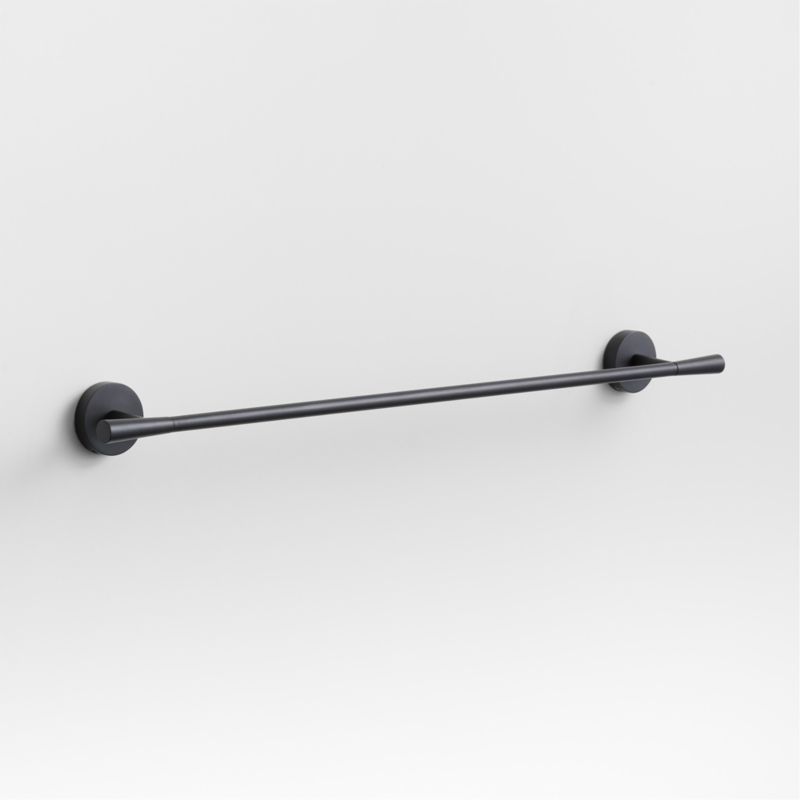 Tapered Matte Black Bath Towel Bar 24" - image 0 of 5