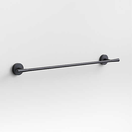 Tapered Matte Black Bath Towel Bar 24"