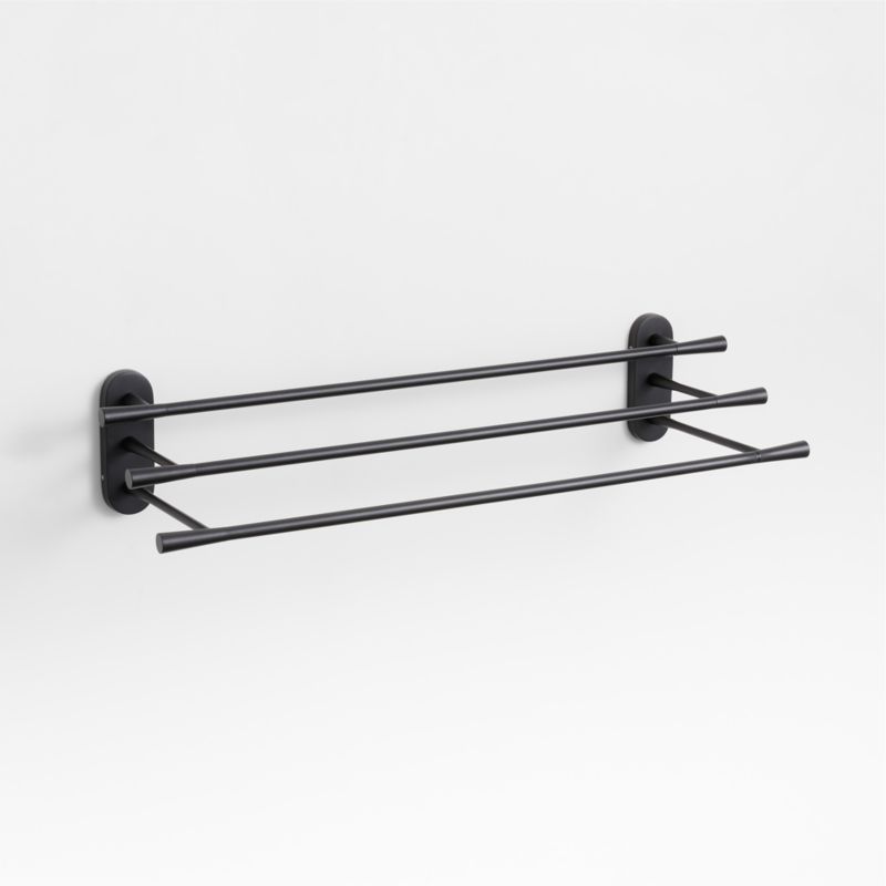 Tapered Matte Black Wall-Mounted Bathroom Towel Rack