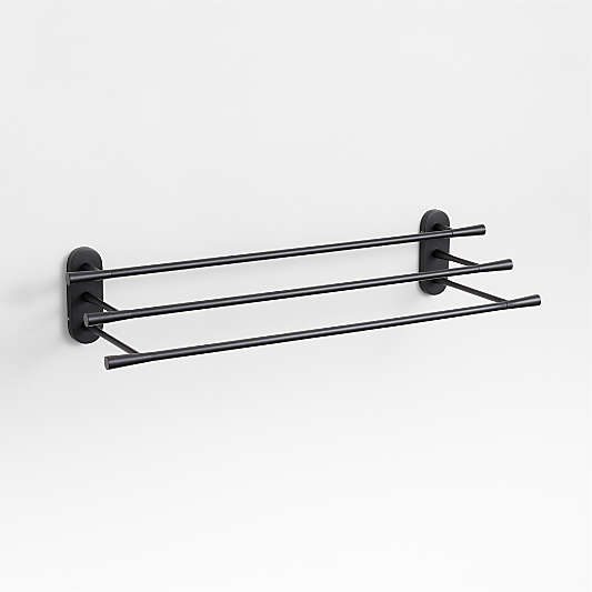 Tapered Matte Black Wall-Mounted Bathroom Towel Rack