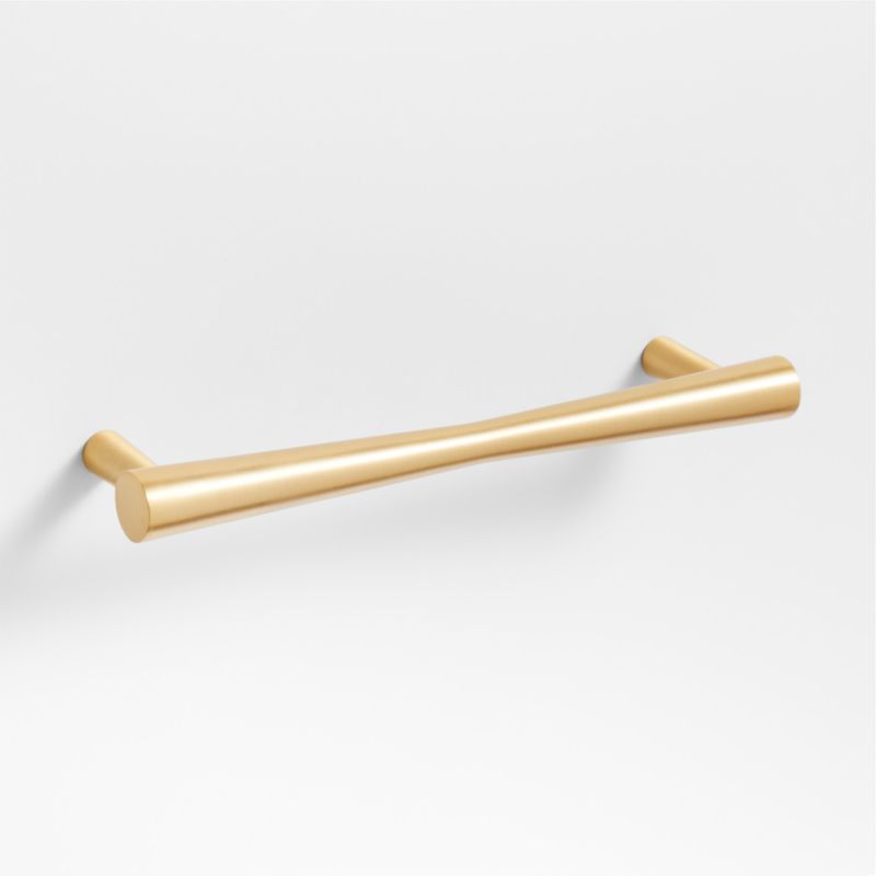 Tapered 6" Brushed Brass Cabinet Drawer Bar Pull