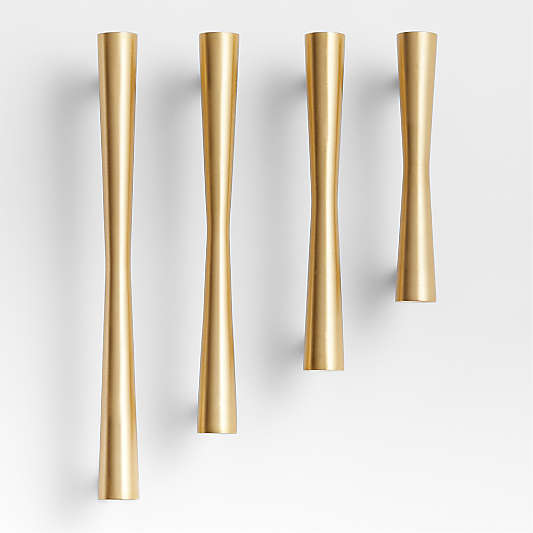 Tapered Brushed Brass Cabinet Drawer Bar Pulls