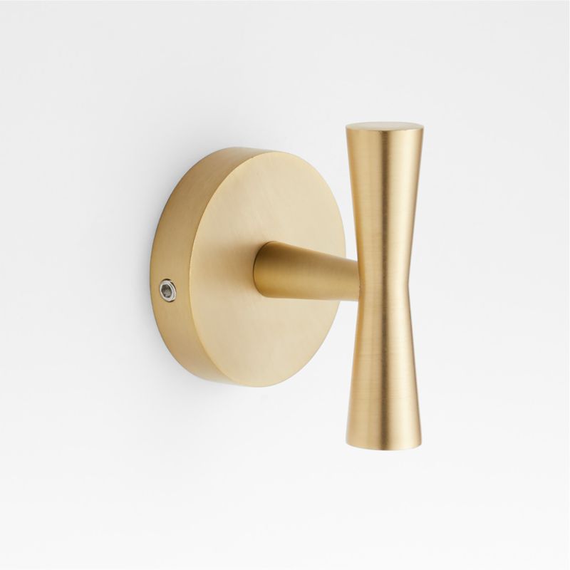 Tapered Brushed Brass Bathroom Towel Hook