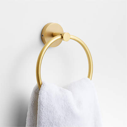 Tapered Brushed Brass Wall-Mounted Bathroom Towel Rack