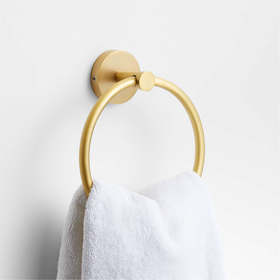 Tapered Brushed Brass Bathroom Hand Towel Ring