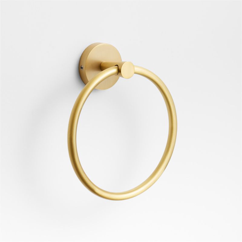 Tapered Brushed Brass Bathroom Hand Towel Ring - image 1 of 2