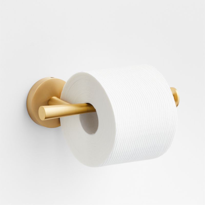 Tapered Brushed Brass Wall-Mounted Toilet Paper Holder