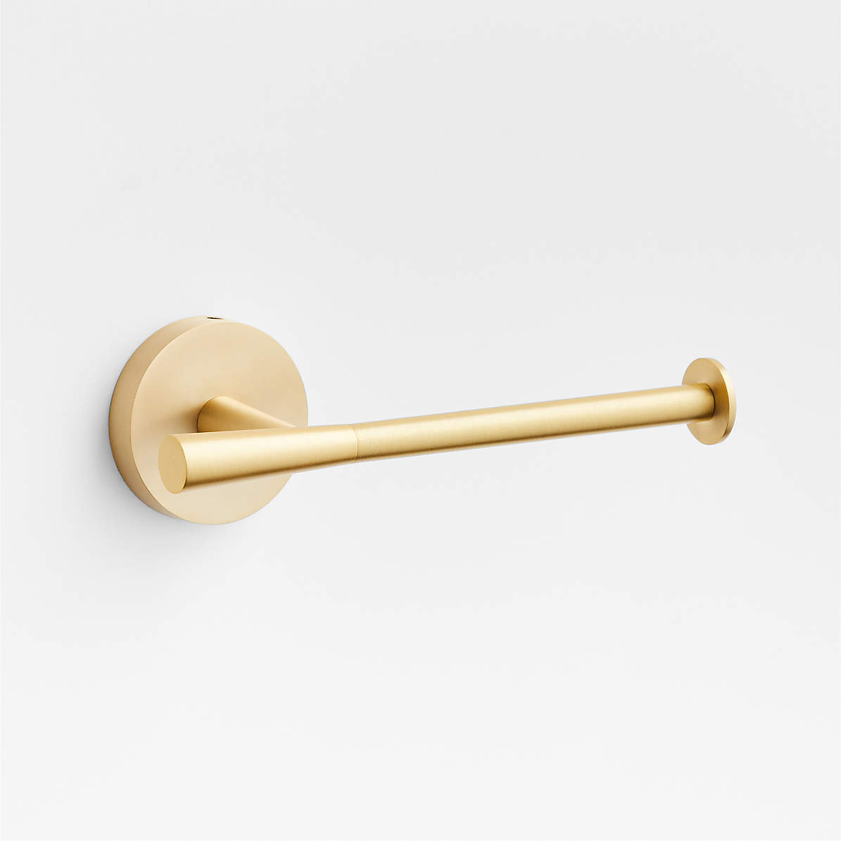 Classic Round Brushed Brass Wall-Mounted Toilet Paper Holder +