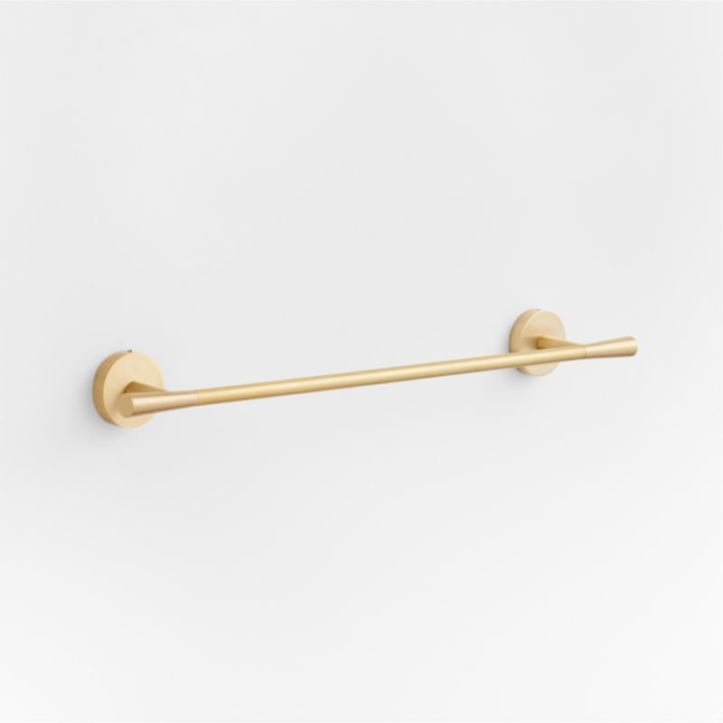 Tapered Brushed Brass Bath Towel Bar 18