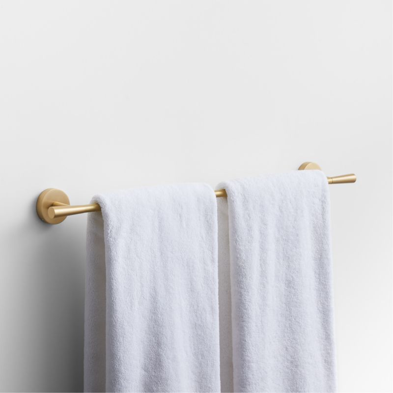 Tapered Brushed Brass Bath Towel Bar 24" - image 3 of 4