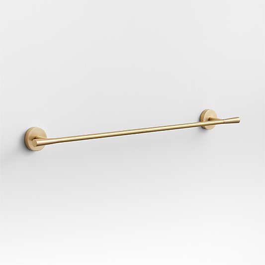 Tapered Brushed Brass Bath Towel Bar 24"