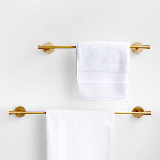 Tapered Brushed Brass Bath Towel Bars