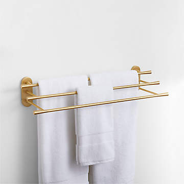 Square Edge Brushed Brass Wall-Mounted Toilet Paper Holder +