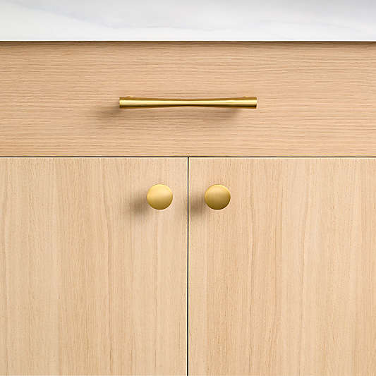 Tapered Brushed Brass Cabinet Drawer Bar Pulls