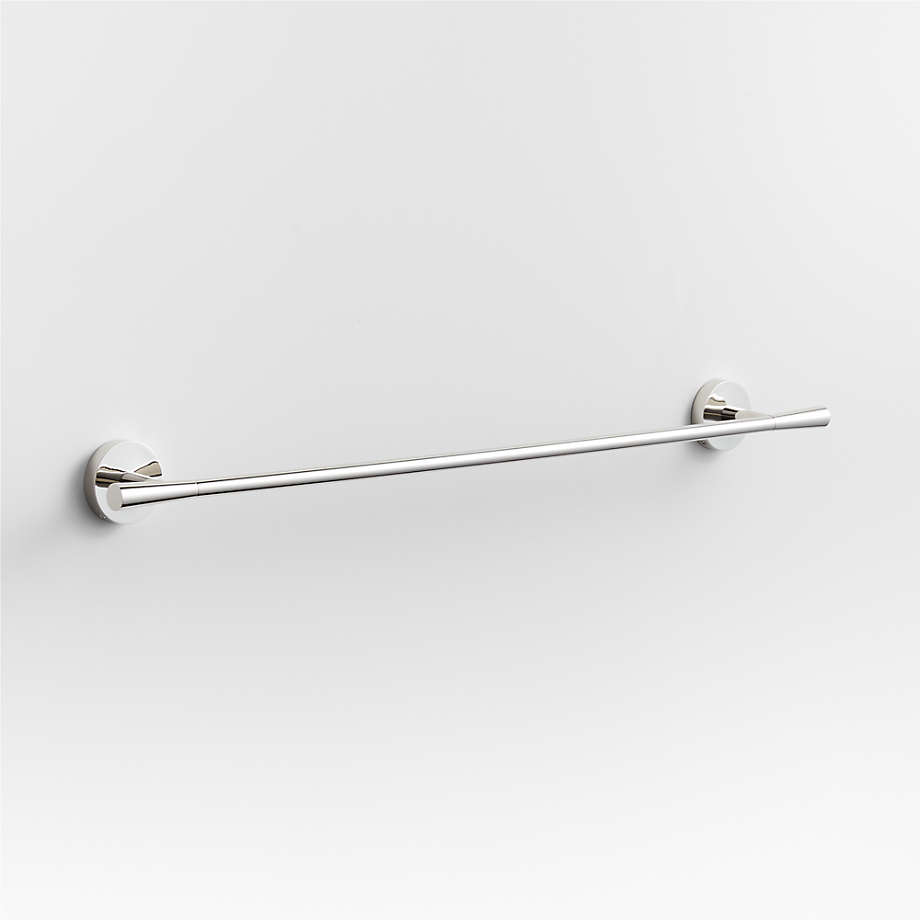 Tapered Polished Chrome Bath Towel Bar 24" + Reviews Crate & Barrel