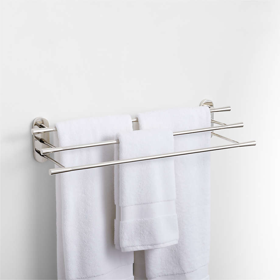 Tapered Polished Chrome Wall-Mounted Bathroom Towel Rack