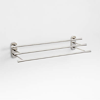 Tapered Brushed Brass Wall-Mounted Bathroom Towel Rack