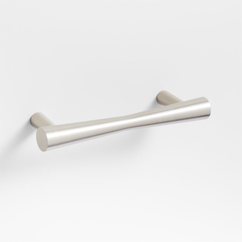 Tapered 4" Brushed Nickel Cabinet Drawer Bar Pull