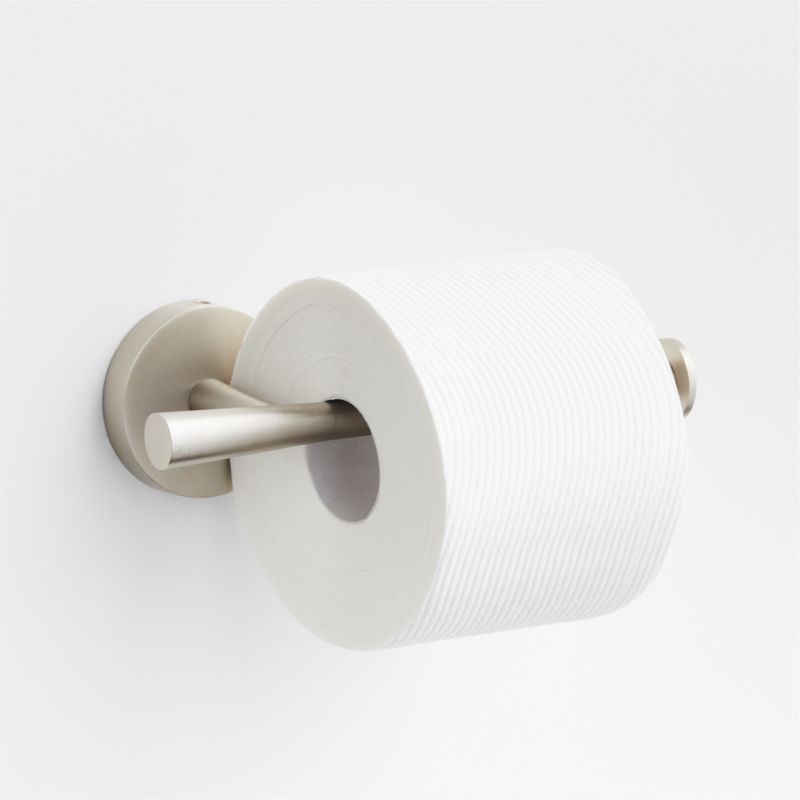 Acrylic and Polished Nickel Free Standing Toilet Paper Holder +