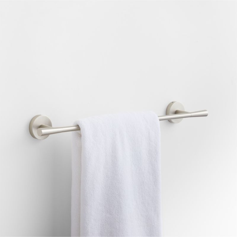 Tapered Brushed Nickel Bath Towel Bar 18"