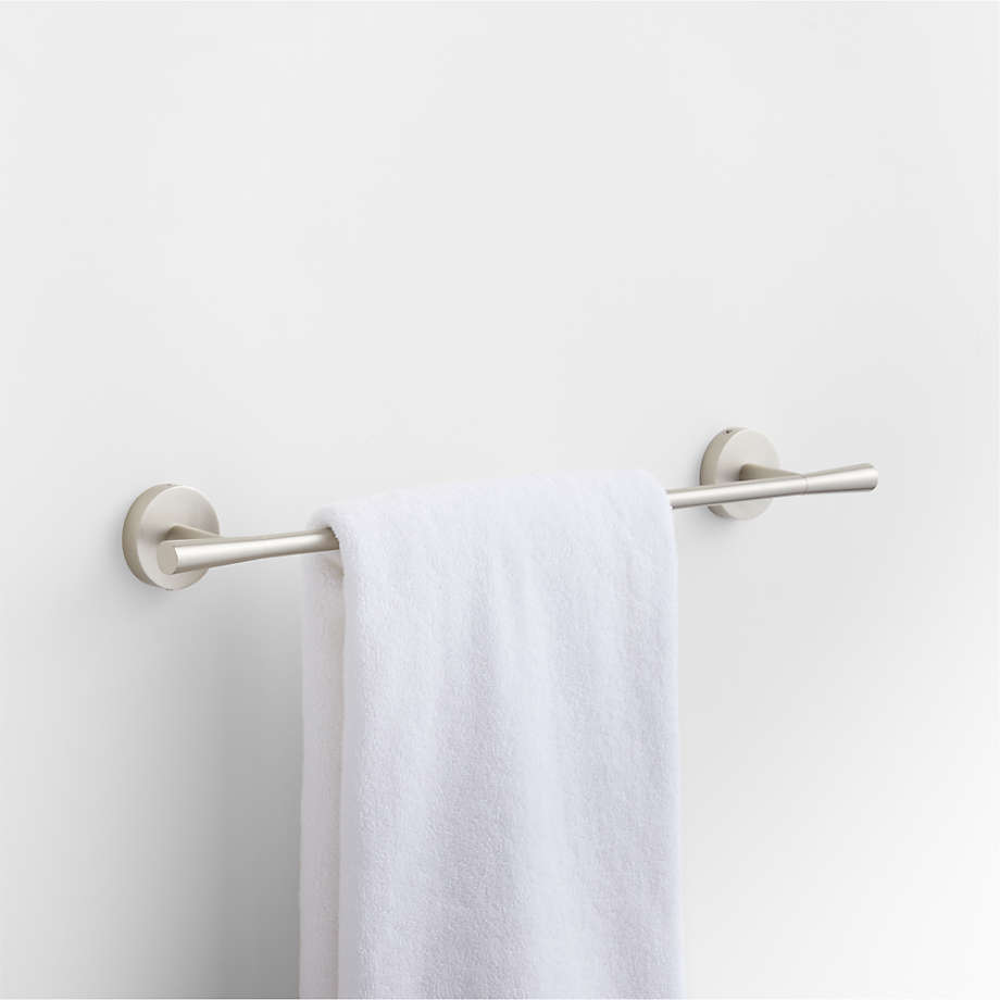 Crate&Barrel Tapered Brushed Nickel Bath Towel Bar 18