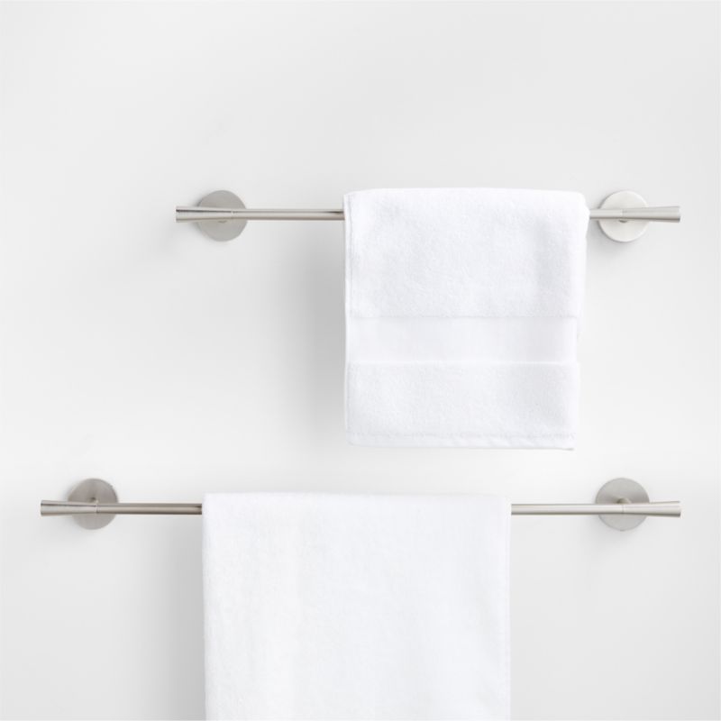 Tapered Brushed Nickel Bath Towel Bar 18"