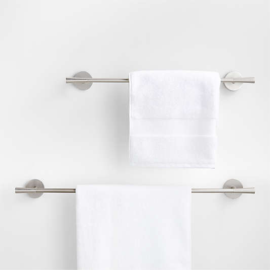 Tapered Brushed Nickel Bath Towel Bars