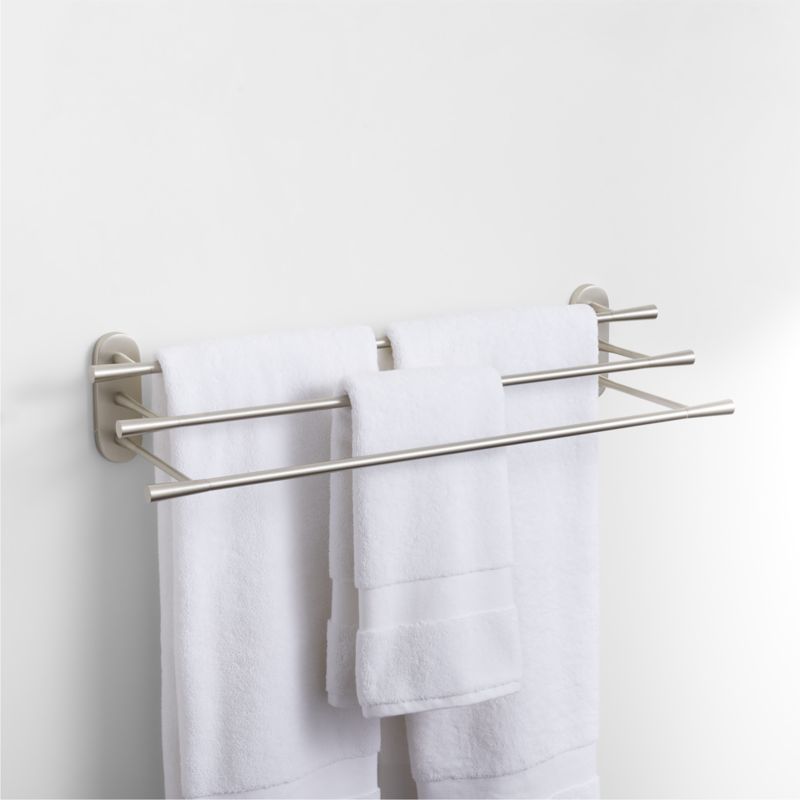 Tapered Brushed Nickel Wall-Mounted Bathroom Towel Rack