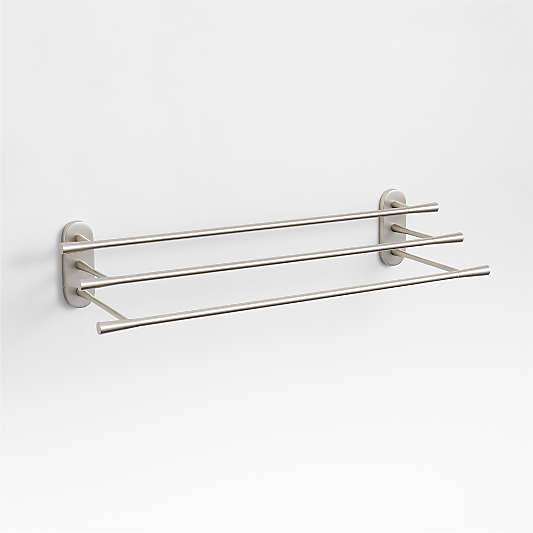 Tapered Brushed Nickel Wall-Mounted Bathroom Towel Rack