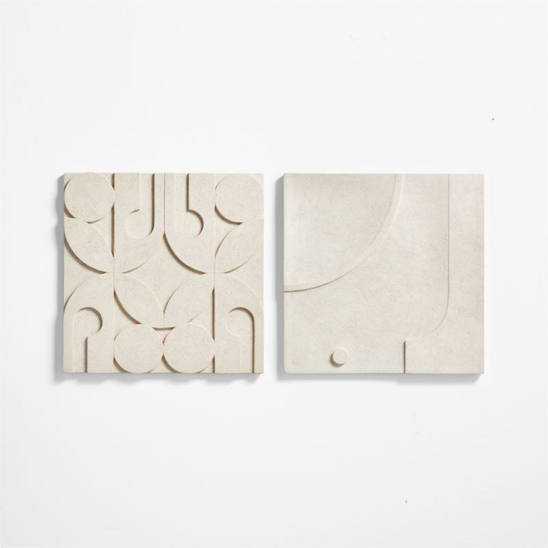 'Taso 24' Hand-Carved White Tile Wall Decor 24"x1.5" - image 6 of 9