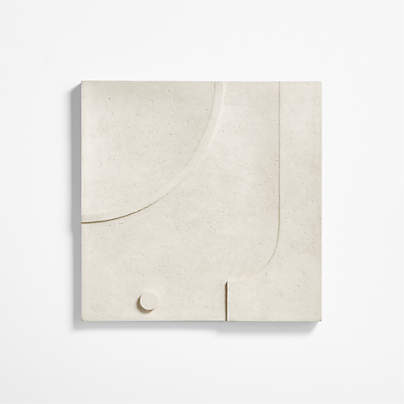 'Taso 24' Hand-Carved White Tile Wall Decor 24"x1.5"