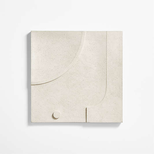 'Taso 24' Hand-Carved White Tile Wall Decor 24"x1.5"