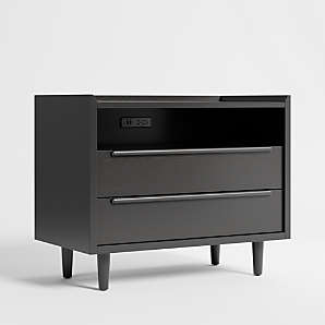 White nightstand store black hardware