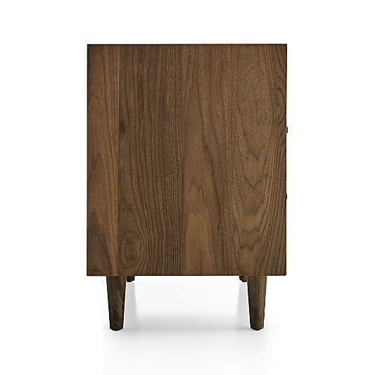 Tate Walnut 2-Drawer Midcentury Charging Nightstand