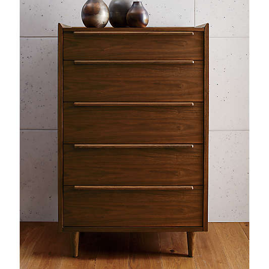 Tate Walnut 5-Drawer Chest