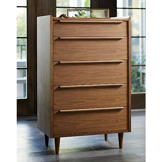 Tate Walnut 5-Drawer Chest