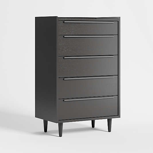 Tate Black 5-Drawer Chest