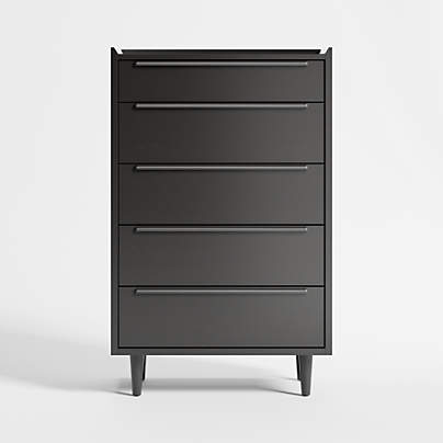 Tate Black 5-Drawer Chest