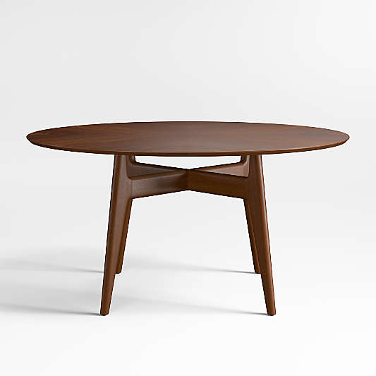 Tate 60" Walnut Wood Round Dining Table