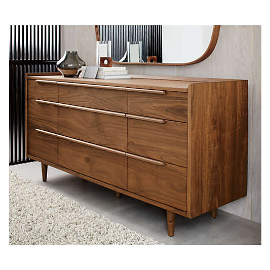 Tate Walnut 9-Drawer Dresser