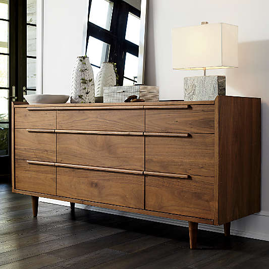 Tate Walnut 9-Drawer Dresser