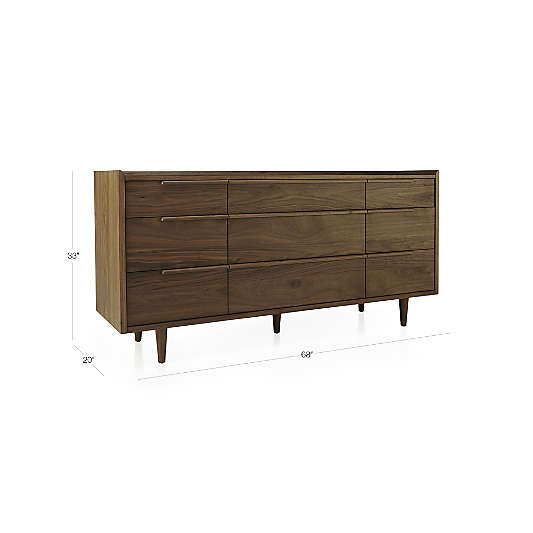 Tate Walnut 9-Drawer Dresser