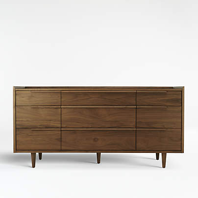 Tate Walnut 9-Drawer Dresser