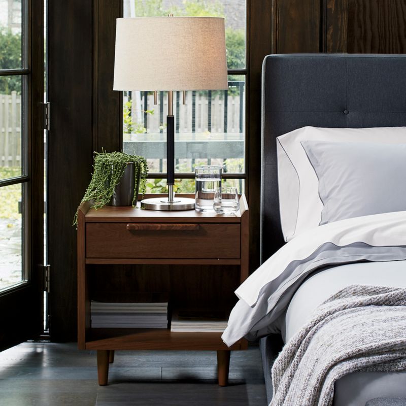 Tate 23" Walnut Wood Nightstand - image 2 of 9